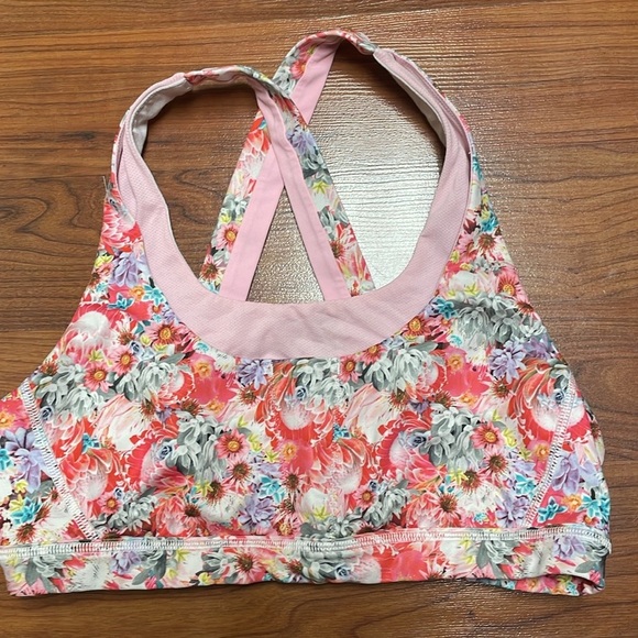 Lululemon Run: Stuff Your Bra II Flowabunga Mini Multi / Bleached Coral Sz 10! - Picture 6 of 12